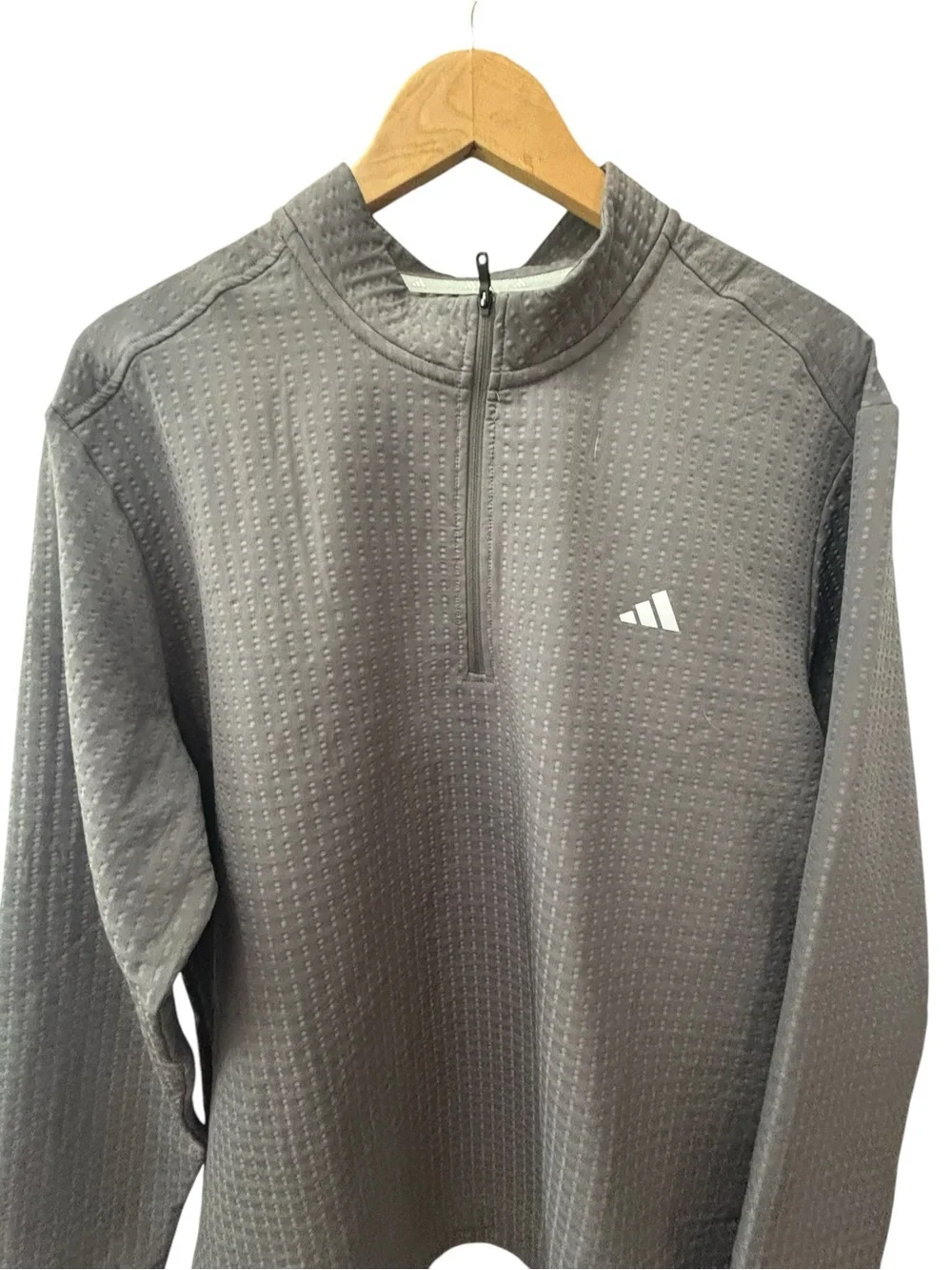 Adidas Golf Textured Quarter-Zip Pullover Mens‎ Size XL NWT Grey